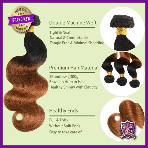 3 Bundles Human Hair Extensions 16-20 Inch Water Wave Weave Virgin Hair main image 5